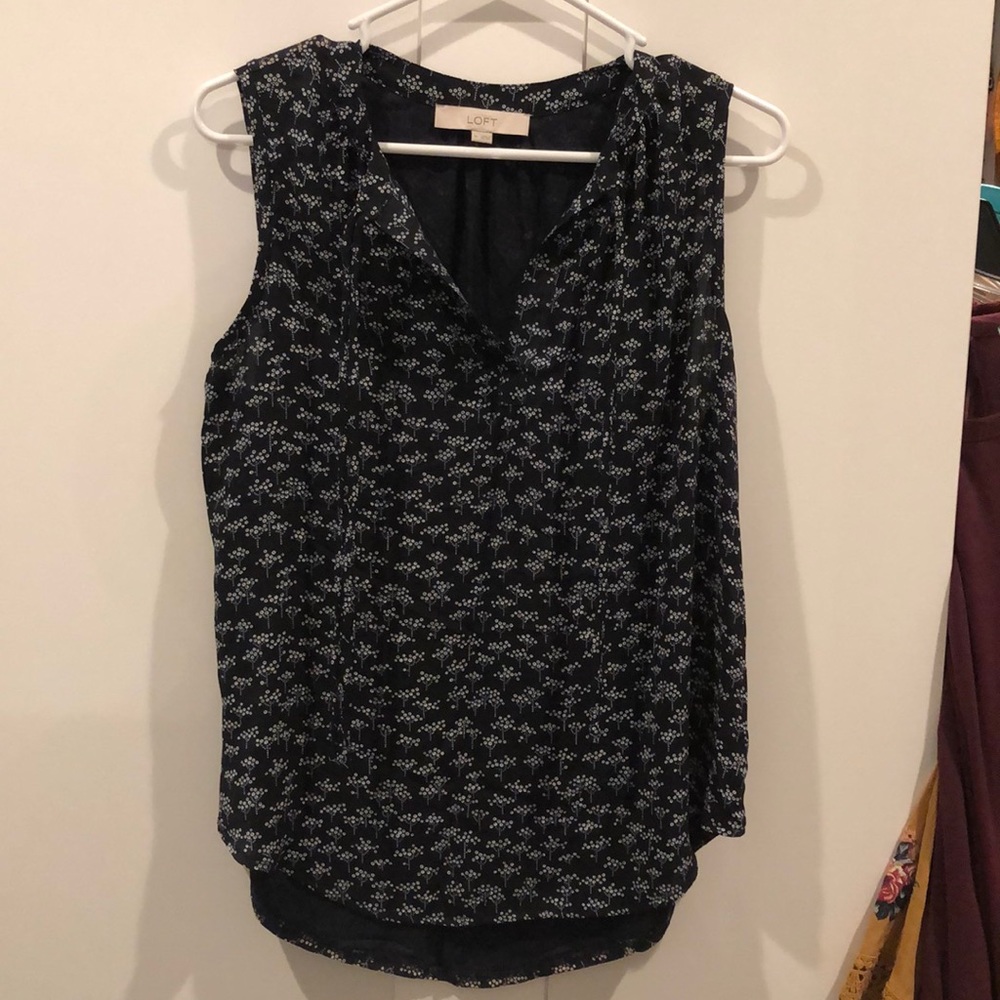 LOFT Navy Soft Shell Blouse